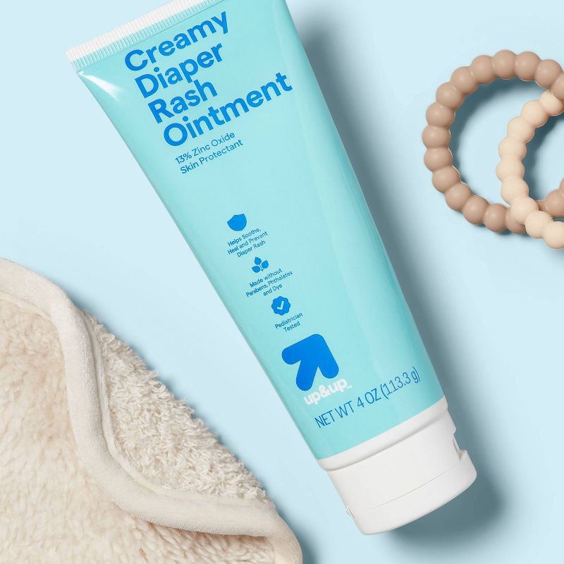slide 2 of 4, Creamy Diaper Rash Ointment - Zinc Oxide Aloe & Vitamin E - 4oz - up&up™, 4 oz