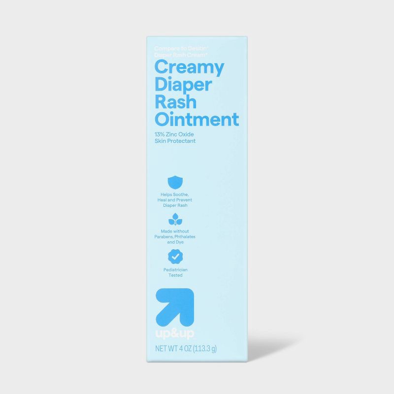 slide 1 of 4, Creamy Diaper Rash Ointment - Zinc Oxide Aloe & Vitamin E - 4oz - up&up™, 4 oz