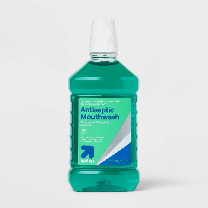 slide 1 of 4, Antiseptic Mouthwash Spring Mint - 50.7 fl oz - up&up™, 50.7 fl oz