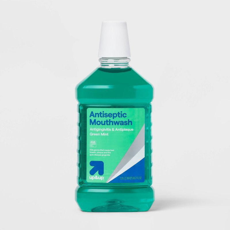 slide 1 of 4, Antiseptic Mouthwash Spring Mint - 50.7 fl oz - up&up™, 50.7 fl oz