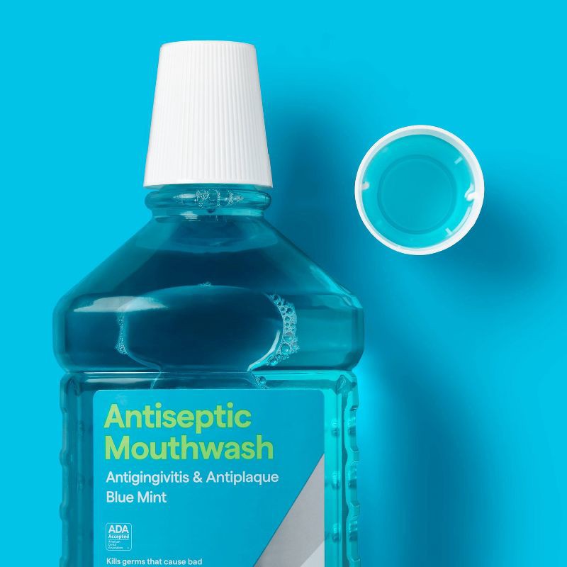 slide 2 of 4, Antiseptic Blue Mint Mouthwash - 50.7 fl oz - up&up™, 50.7 fl oz