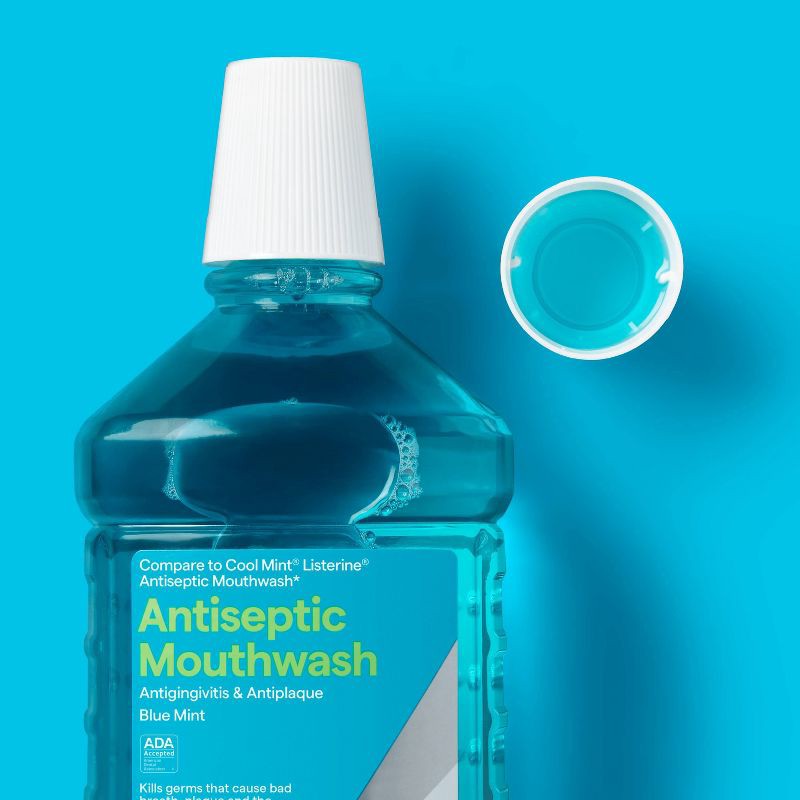 slide 2 of 4, Antiseptic Blue Mint Mouthwash - 50.7 fl oz - up&up™, 50.7 fl oz