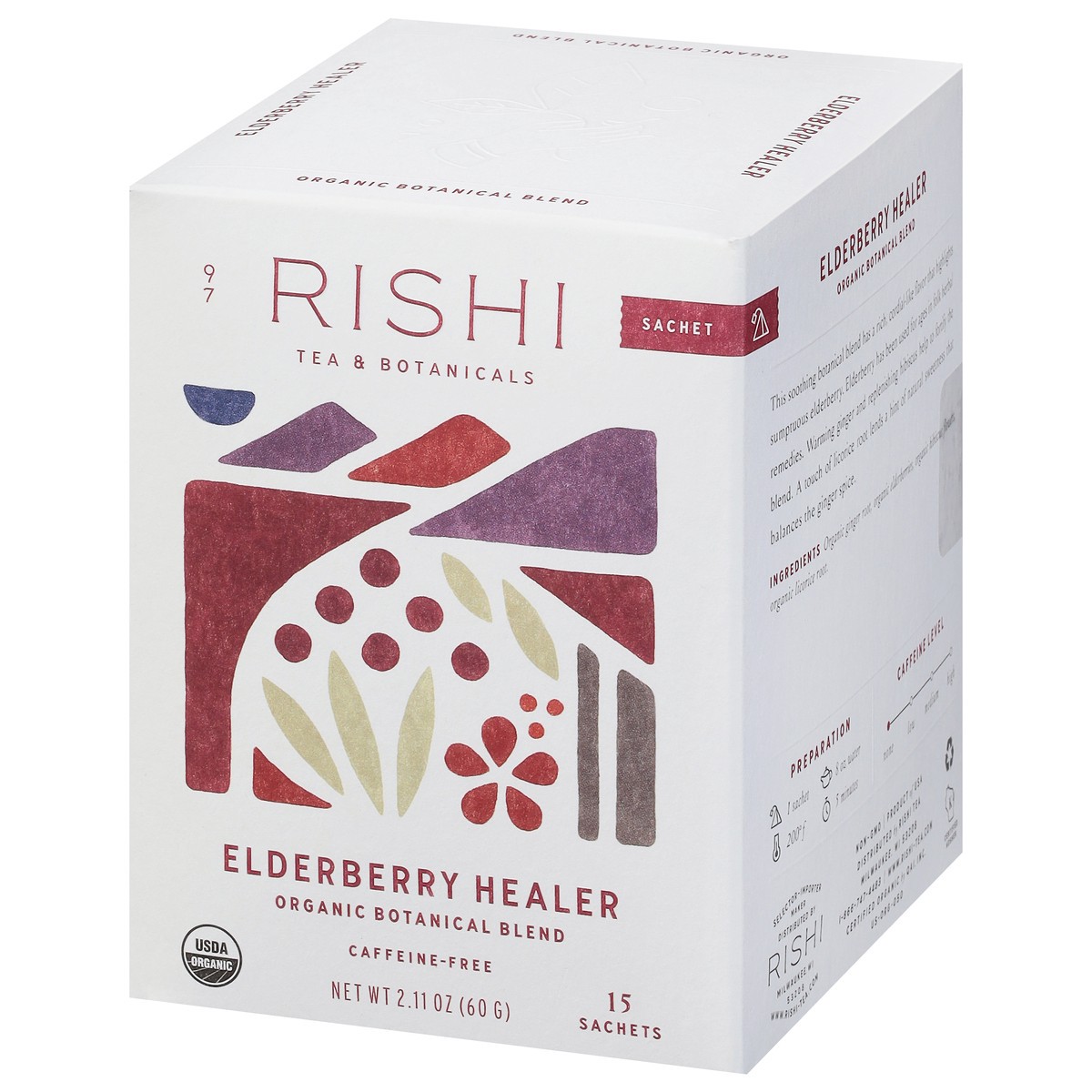 slide 9 of 9, Rishi Organic Elderberry Healer Caffeine Free Tea - 15 ct, 15 ct