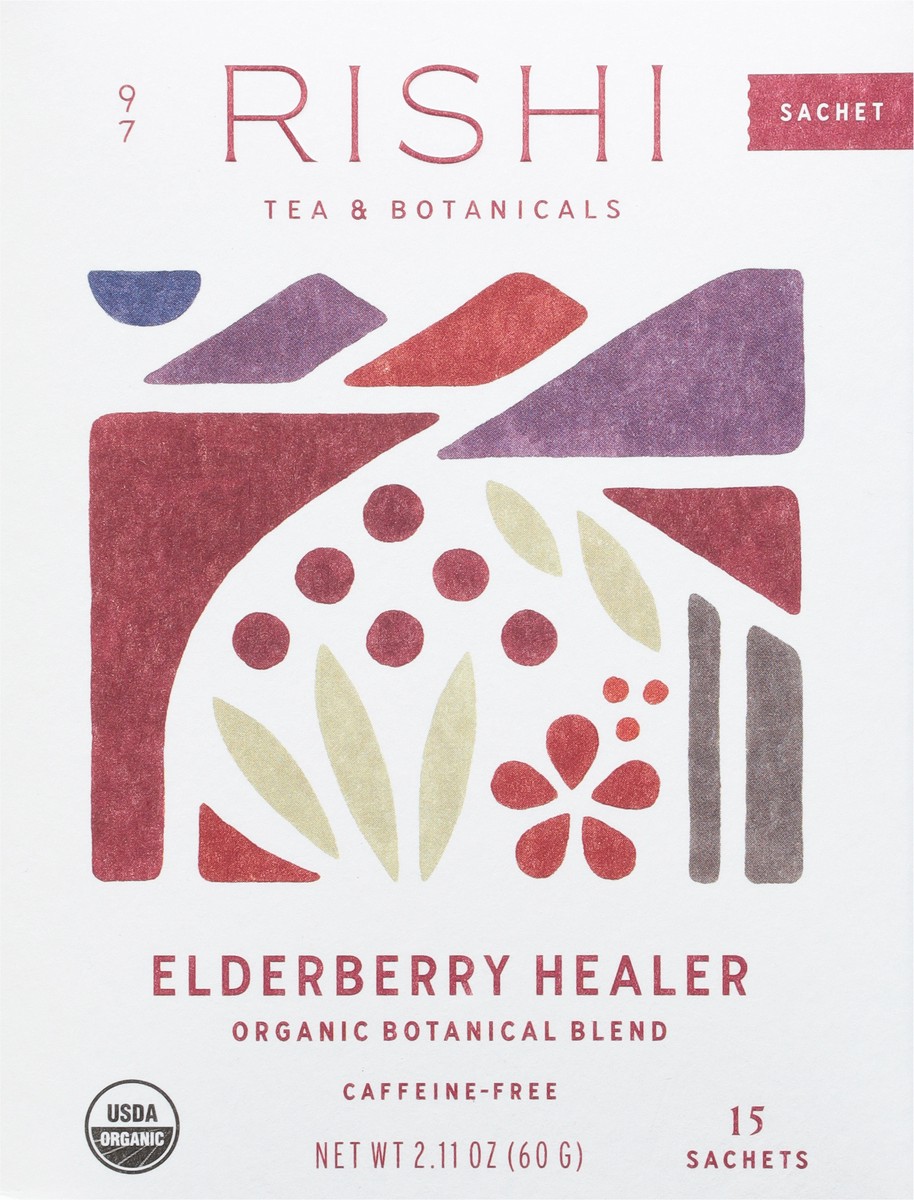 slide 3 of 9, Rishi Organic Elderberry Healer Caffeine Free Tea - 15 ct, 15 ct