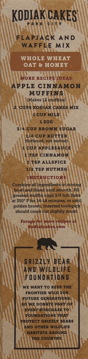 slide 3 of 4, Kodiak Cakes Frontier Flapjack & Waffle Mix, Whole Wheat Oat & Honey, 24 oz
