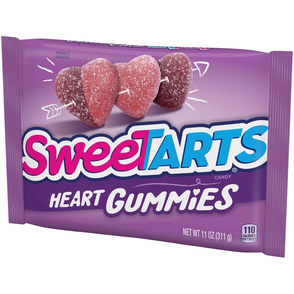 slide 3 of 8, SweeTARTS Valentine's Heart Gummies, 11 oz