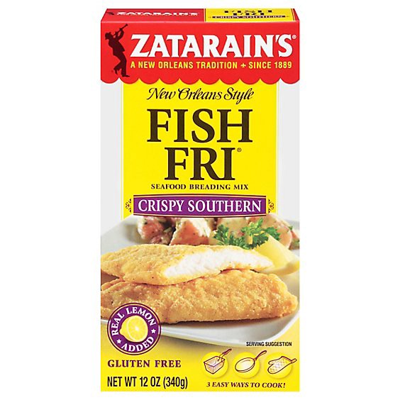 slide 1 of 8, Zatarains New Orleans Style Breading Mix Seafood Fish Fri Crispy Southern - 12 Oz, 12 oz