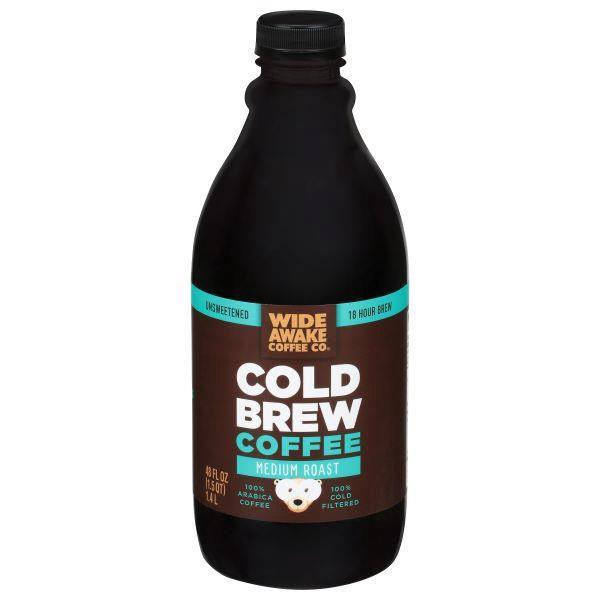 slide 1 of 2, Wide Awake Coffee Co. Medium Roast Unsweetened Cold Brew Coffee 48 fl oz, 48 oz
