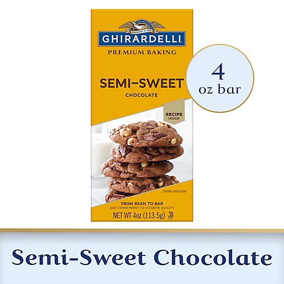 slide 1 of 6, Ghirardelli Premium Semi Sweet Chocolate Baking Bar - 4 Oz, 4 oz