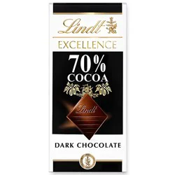 Lindt Excellence 70% Cocoa Dark Chocolate Candy Bar - 3.5 Oz