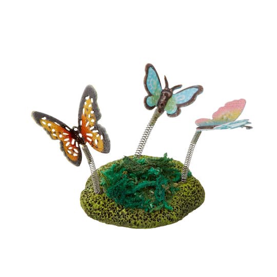 slide 1 of 3, Mini Butterflies On Coil With Moss By Make Market, 1.5 in x 1.38 in x 1.63 in