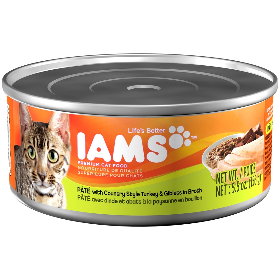 slide 1 of 1, IAMS Pate With Country Style Turkey & Giblets Cat Food, 5.5 oz