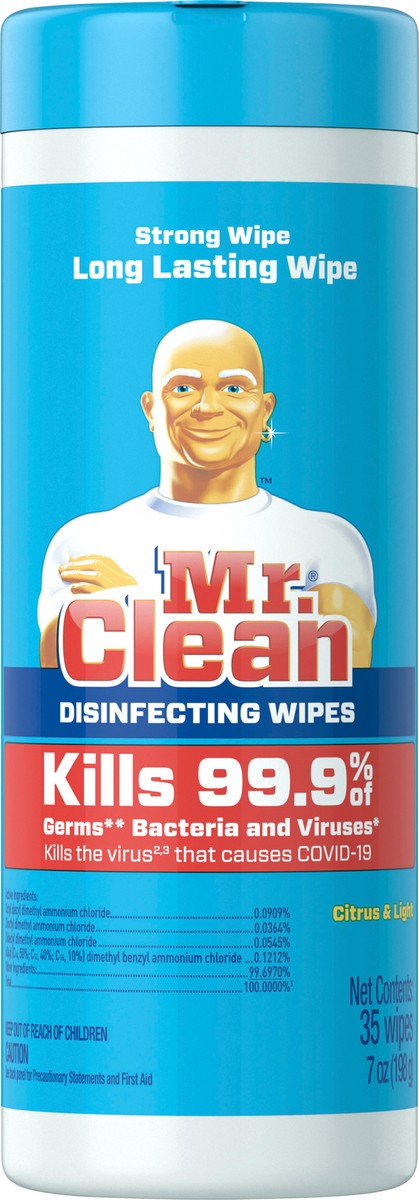 slide 3 of 3, Mr. Clean Wipes Disinfecting Citrus, 35 ct