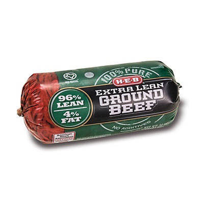 slide 1 of 1, H-E-B 96% Extra Lean Ground Beef, 2 lb