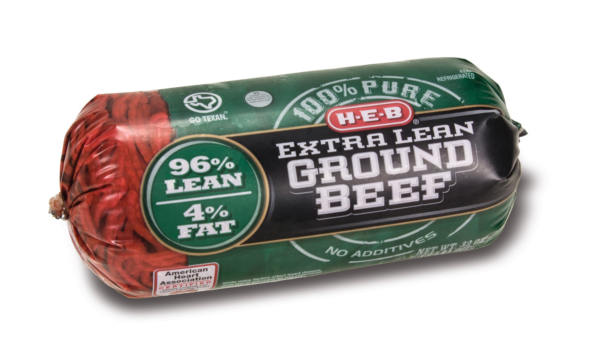slide 1 of 1, H-E-B 96% Extra Lean Ground Beef, 2 lb
