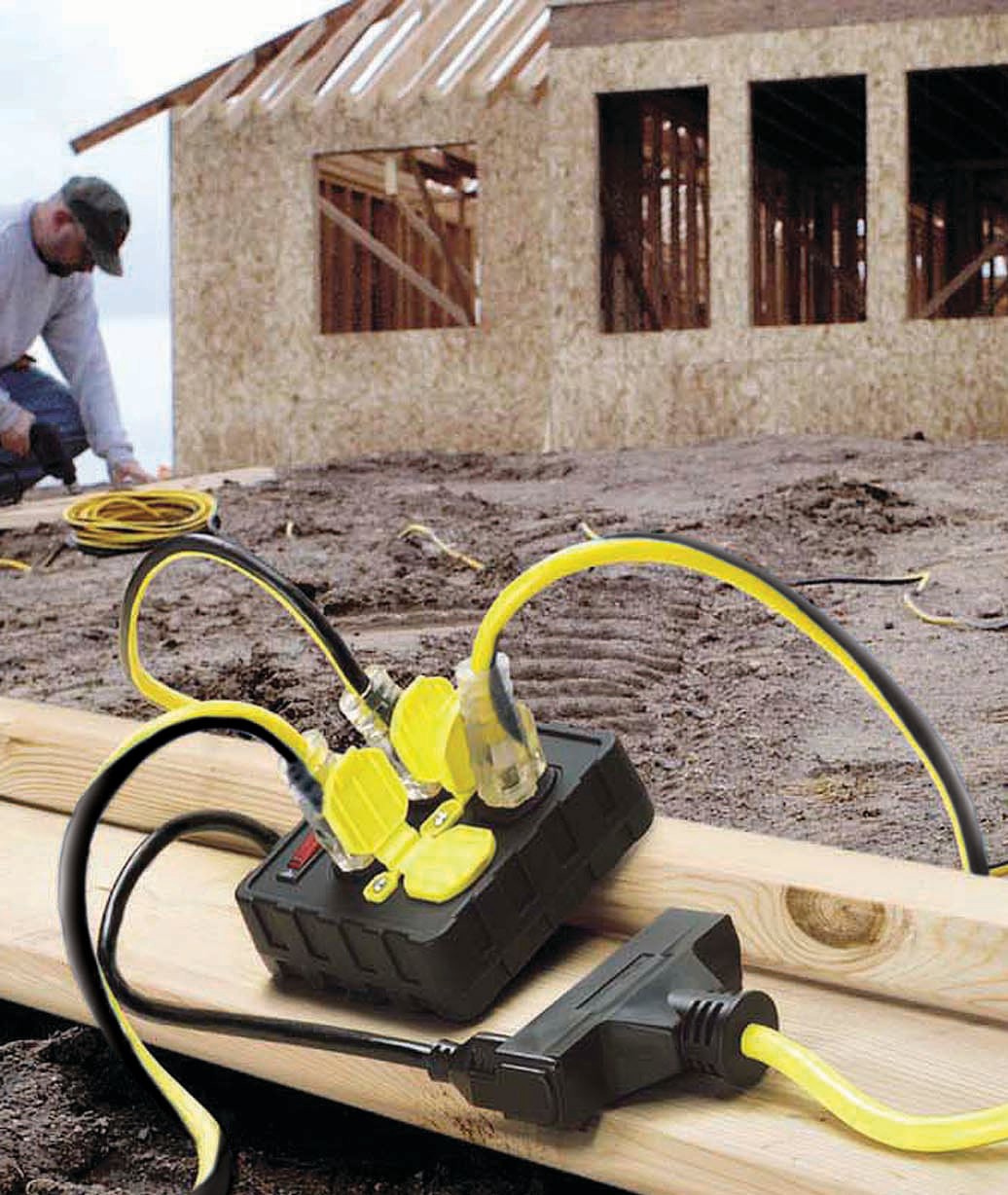 slide 5 of 5, Tower Manufacturing 8-ft 14 / 3 Medium Duty 3 Prong Black Indoor Extension Power Cord, 1 ct