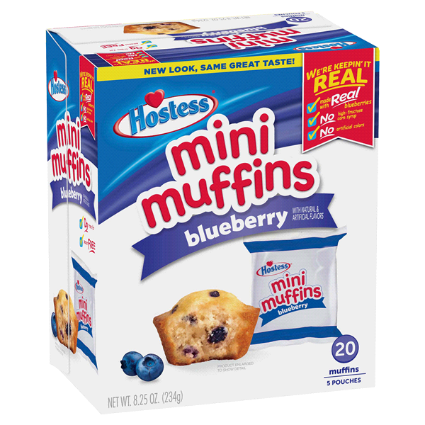 slide 1 of 4, Hostess Mini Muffins Blueberry, 20 ct; 8 oz