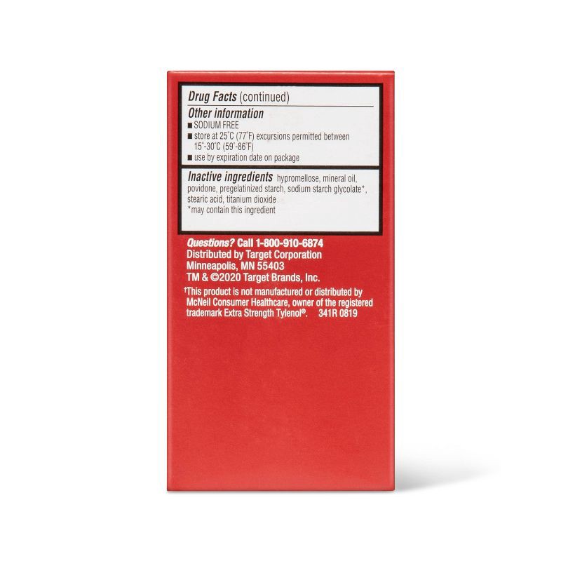 slide 5 of 6, Acetaminophen Extra Strength Pain Reliever & Fever Reducer Caplets - 100ct - up&up™, 100 ct