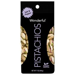 Wonderful Pistachios, In Shell Salt & Pepper Flavored Nuts, 7 oz Bag