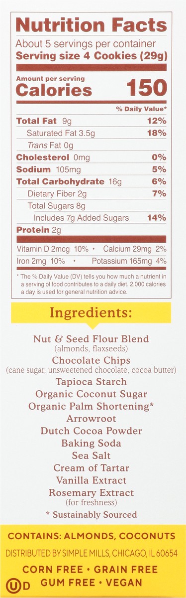 slide 4 of 14, Simple Mills Crunchy Almond Flour Double Chocolate Cookies 5.5 oz, 5.5 oz