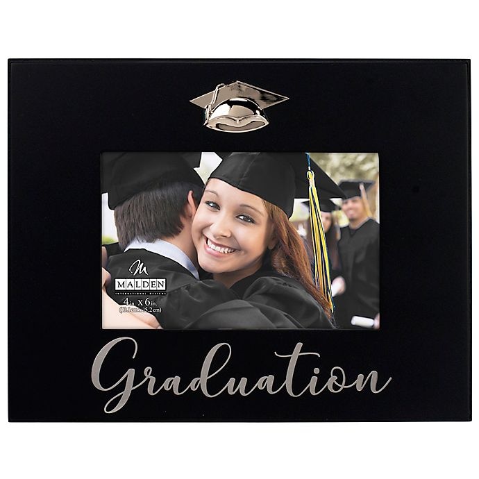 slide 1 of 1, Malden Silkcreened Graduation Photo Frame - Black, 4 in x 6 in