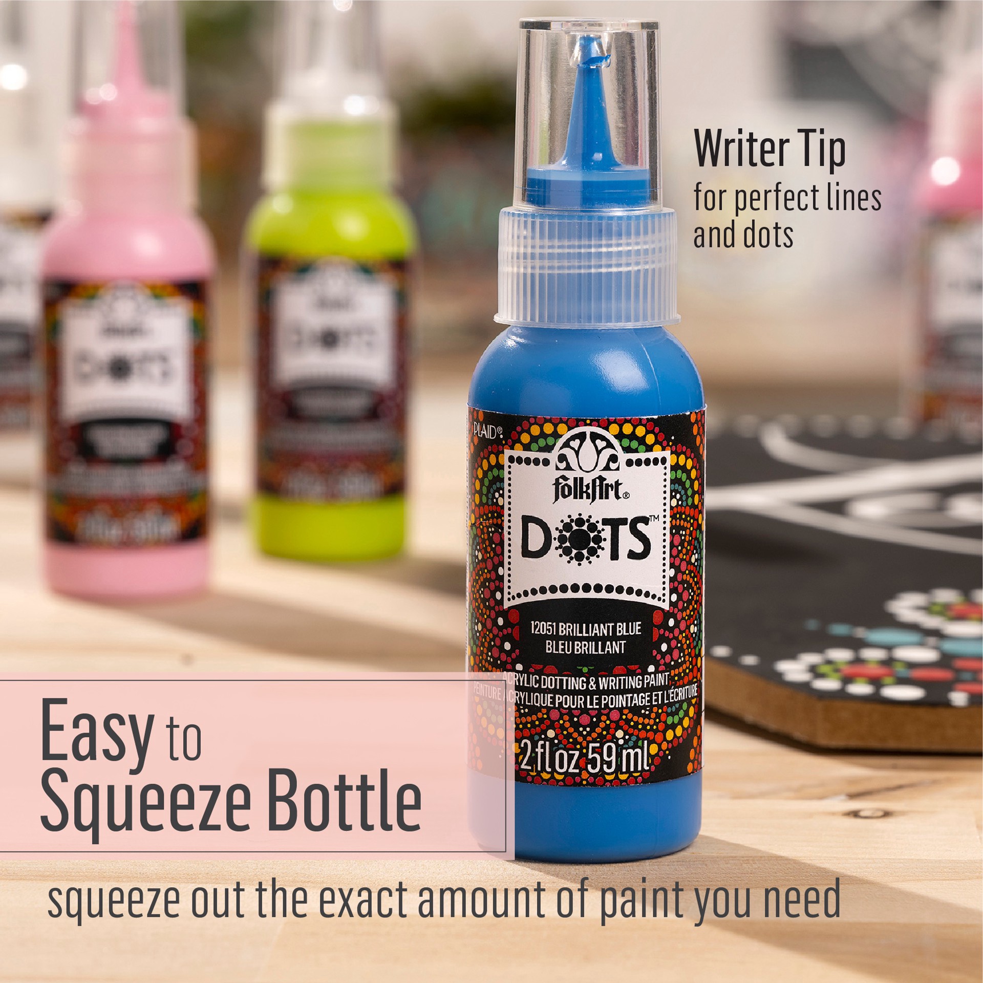 slide 9 of 12, Folkart Dots Acrylic Dotting & Writing Paint, 2 fl oz