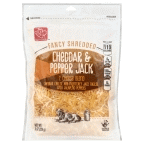 slide 1 of 2, Harris Teeter Fancy Shredded Cheddar & Pepper Jack Cheese, 8 oz