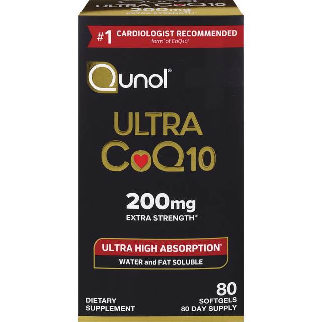 slide 1 of 1, Qunol Extra Strength 200 mg Ultra CoQ10 80 Softgels, 80 ct