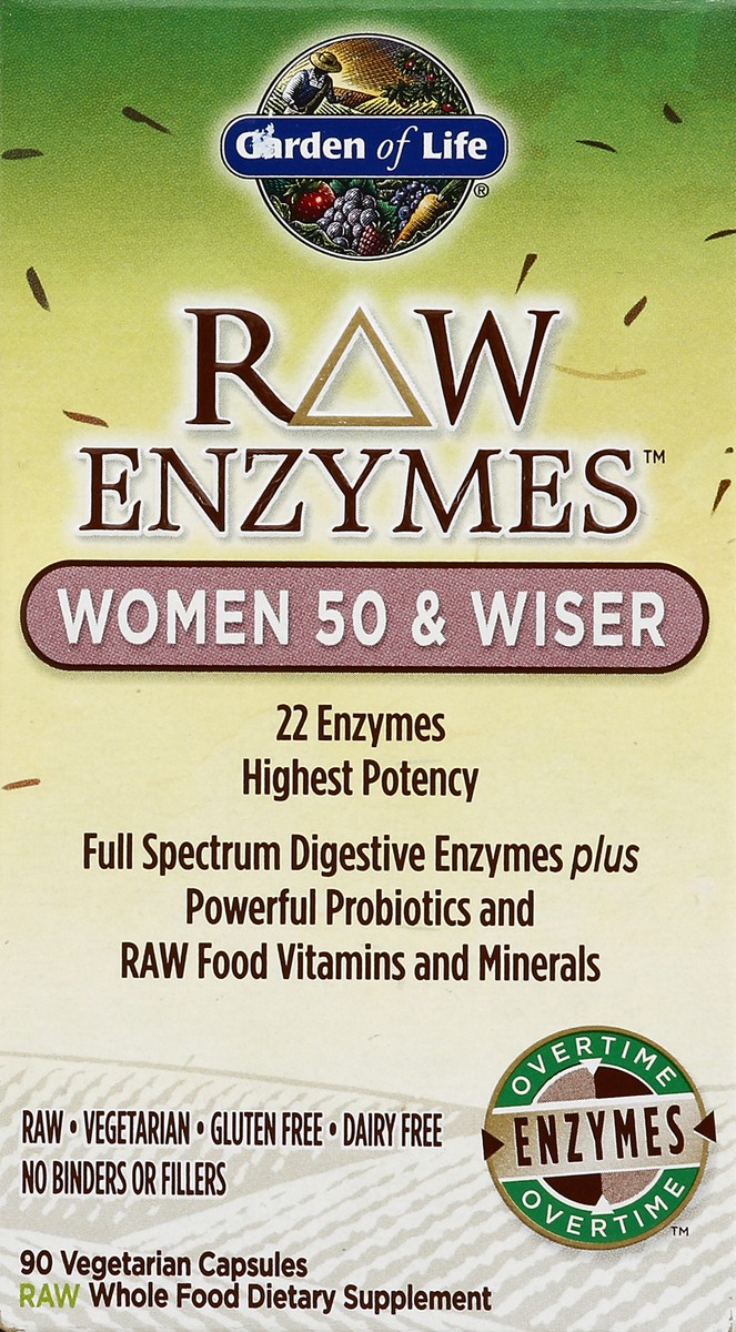 slide 1 of 5, Garden Of Life Raw Enzymes Women 50 and Wiser, 90 ct