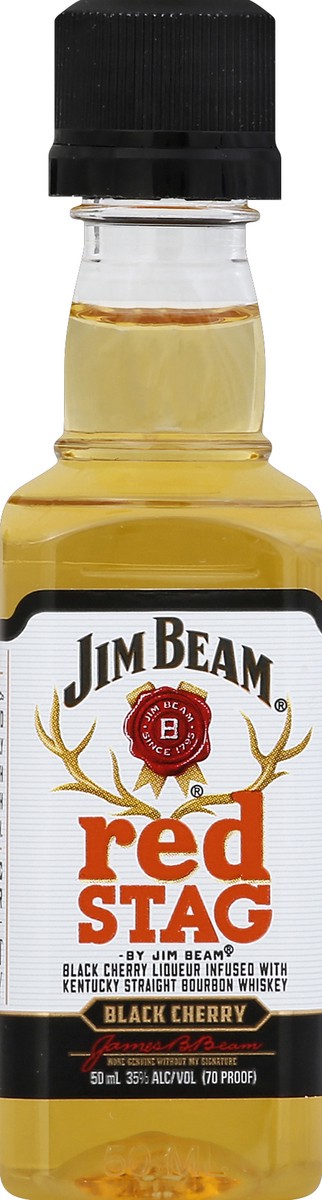 slide 2 of 2, Jim Beam Red Stag Black Cherry Kentucky Straight Bourbon Whiskey, 50 ml