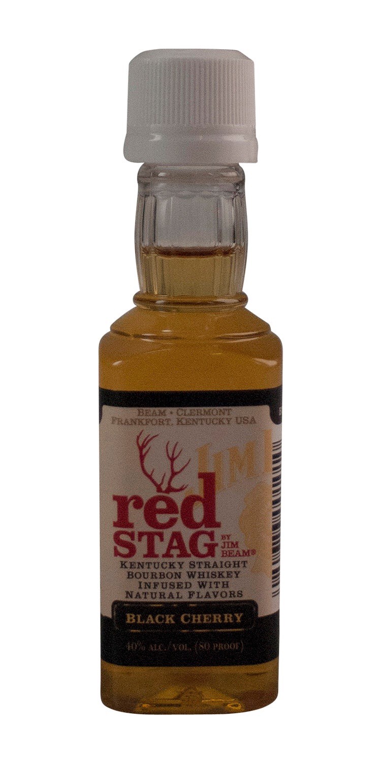 slide 1 of 2, Jim Beam Red Stag Black Cherry Kentucky Straight Bourbon Whiskey, 50 ml