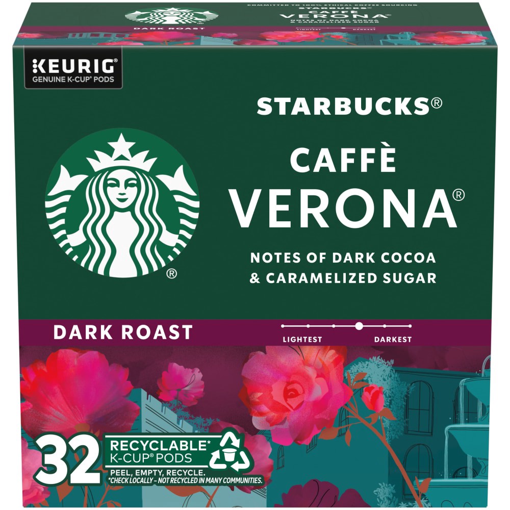 slide 1 of 6, Starbucks K-Cup Caffe Verona Coffee - 32 ct; 13.5 oz, 32 ct; 13.5 oz