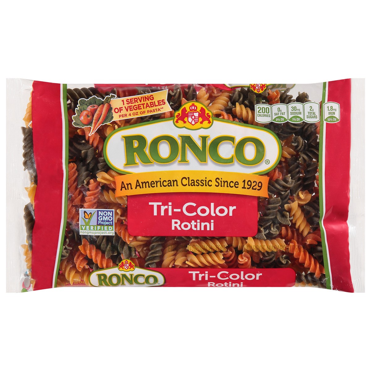 slide 13 of 14, Ronco Tri Color Rotini, 12 oz