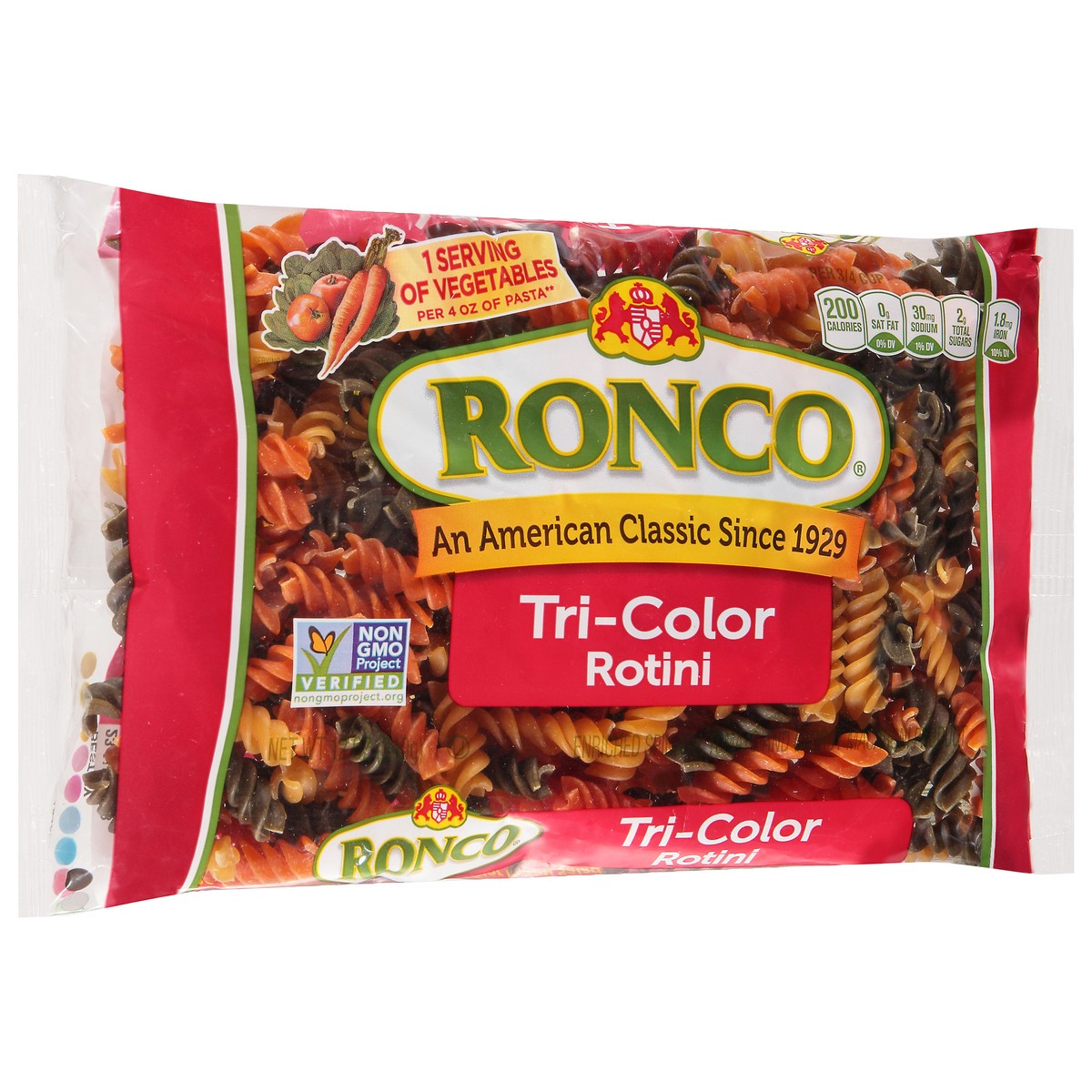 slide 5 of 14, Ronco Tri Color Rotini, 12 oz