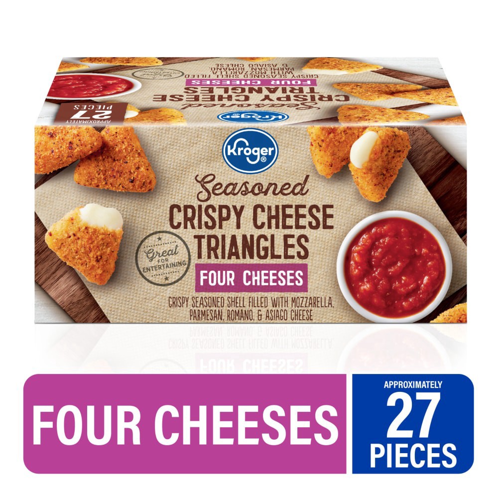 slide 2 of 2, Kroger Seasoned Crispy Four Cheeses Triangles, 22 oz