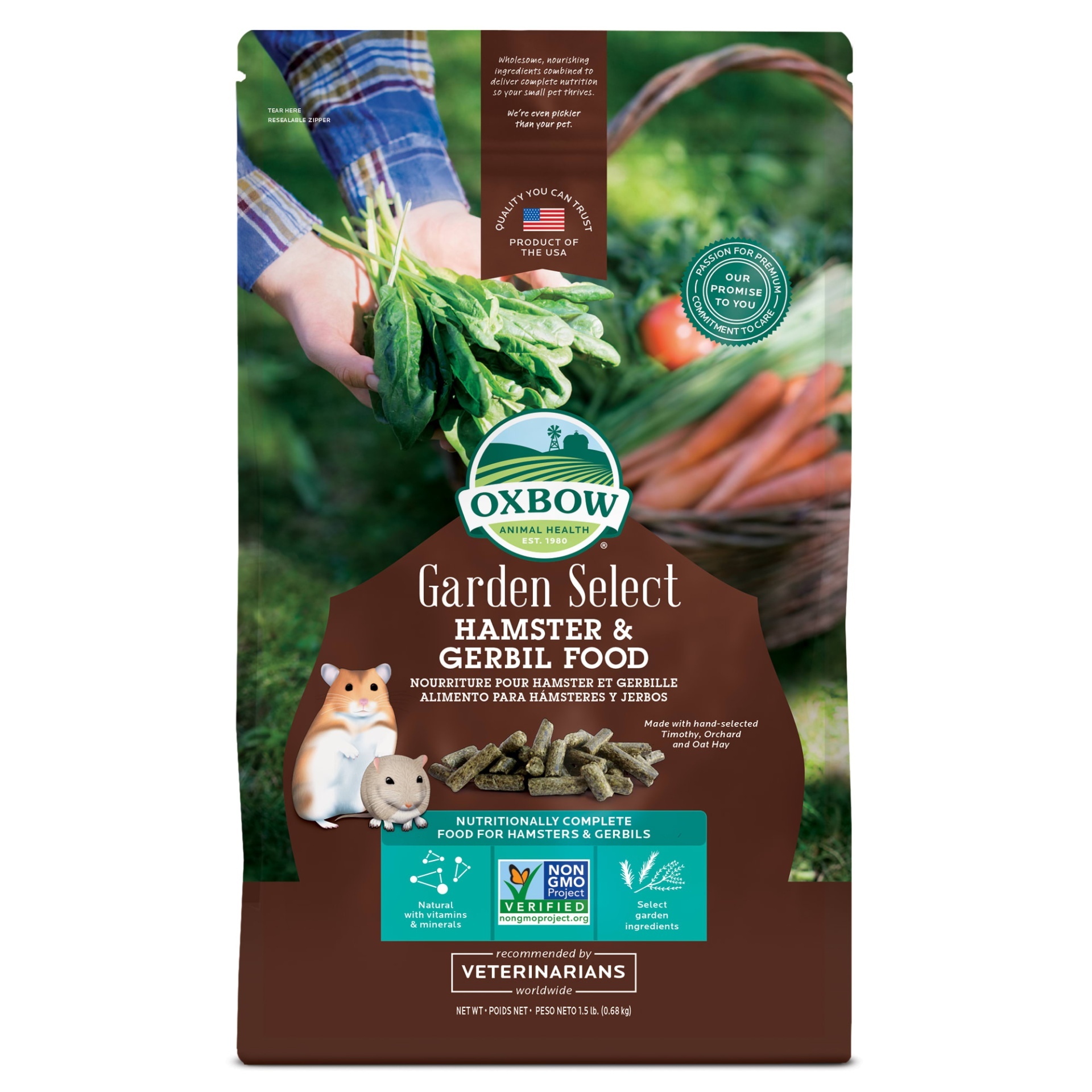 slide 1 of 1, Oxbow Garden Select Fortified Food for Hamsters and Gerbils, 1.5 lb