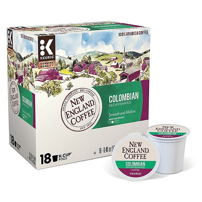 slide 2 of 2, New England Coffee New England Decaf Colombian Coffee Keurig K-Cup Pods, 18 ct