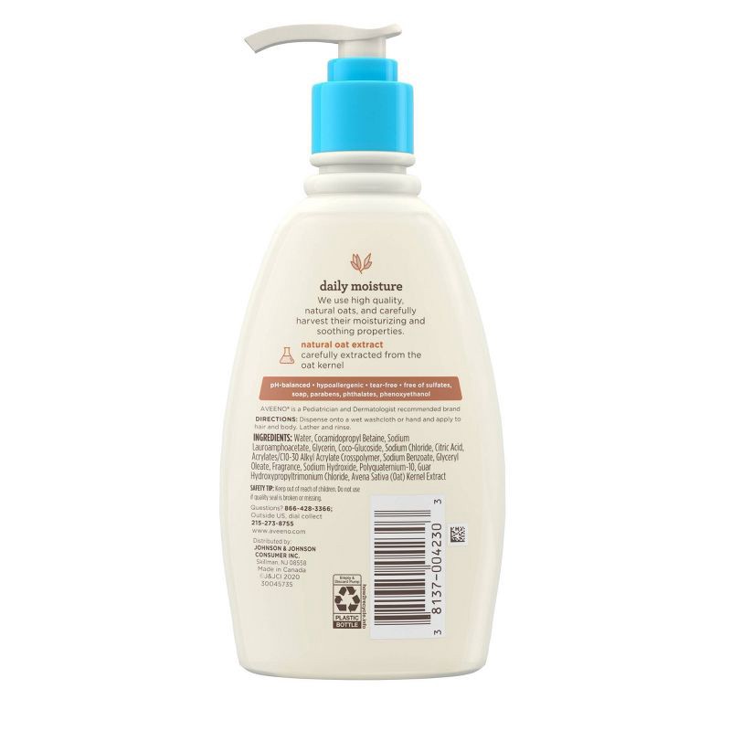 slide 4 of 6, Aveeno Baby Daily Moisture Gentle Body Bath Wash & Shampoo - Lightly Scented - 12 fl oz, 12 fl oz