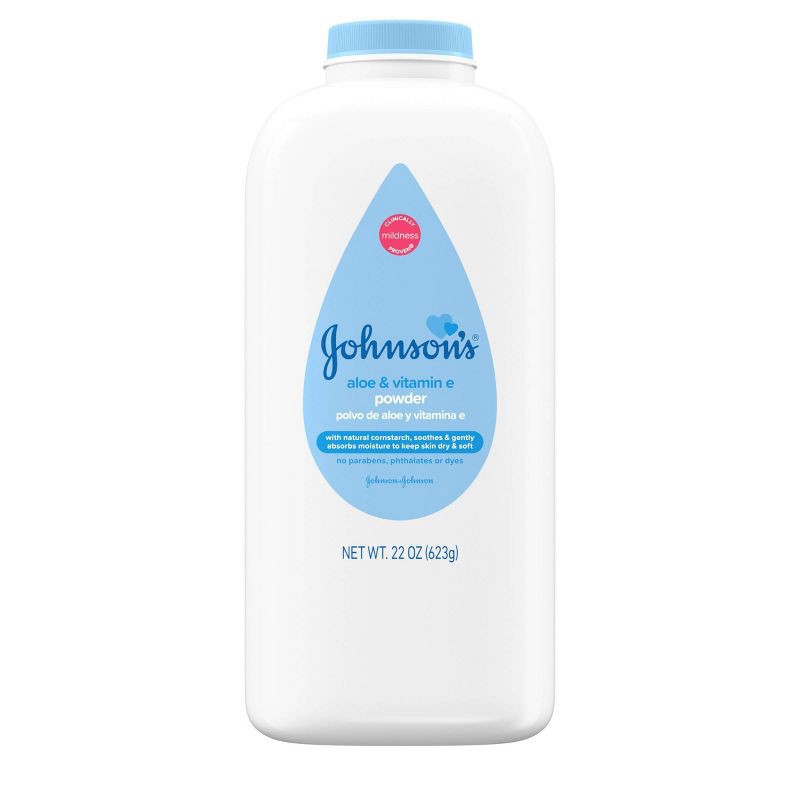 slide 1 of 8, Johnson's Naturally Derived Cornstarch Baby Powder, Aloe & Vitamin E for Delicate Skin - 22oz, 22 oz