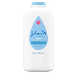 Johnson's Naturally Derived Cornstarch Baby Powder, Aloe & Vitamin E for Delicate Skin - 22oz