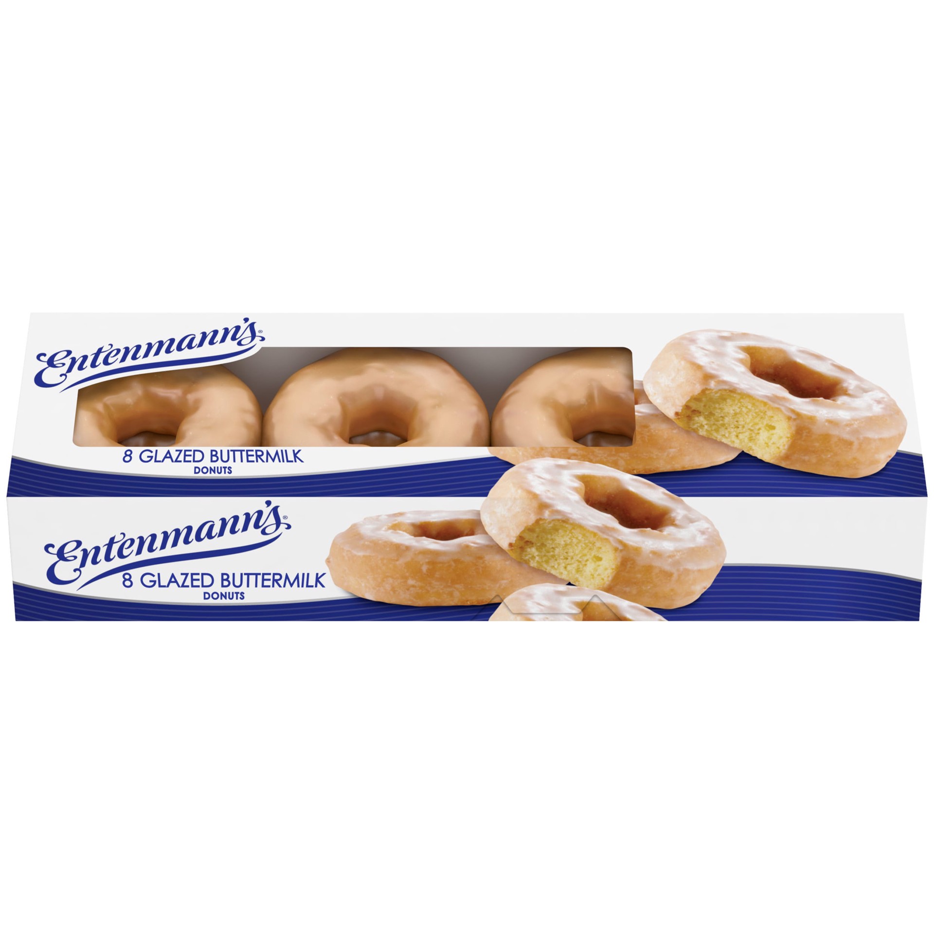 slide 1 of 5, Entenmann's Glazed Buttermilk Donuts, 8 count, Glazed Donuts, 16 oz Box, 8 ct