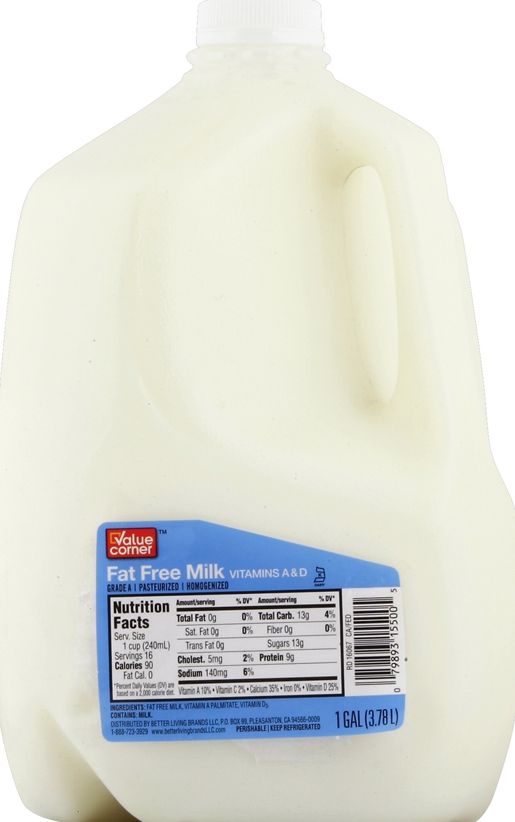 slide 4 of 5, Pantry Essentials Fat Free Milk, 1 gal