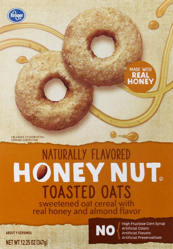 slide 1 of 1, Kroger Honey Nut Toasted Oats Cereal, 12.25 oz