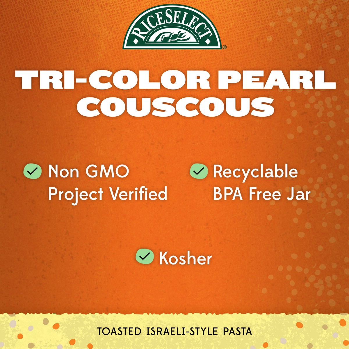 slide 1 of 5, RiceSelect Rice Select Tri Color Pearl Couscous, 24.5 oz