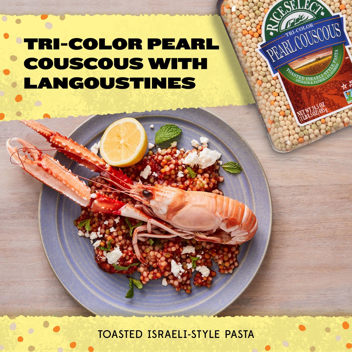 slide 3 of 5, RiceSelect Rice Select Tri Color Pearl Couscous, 24.5 oz