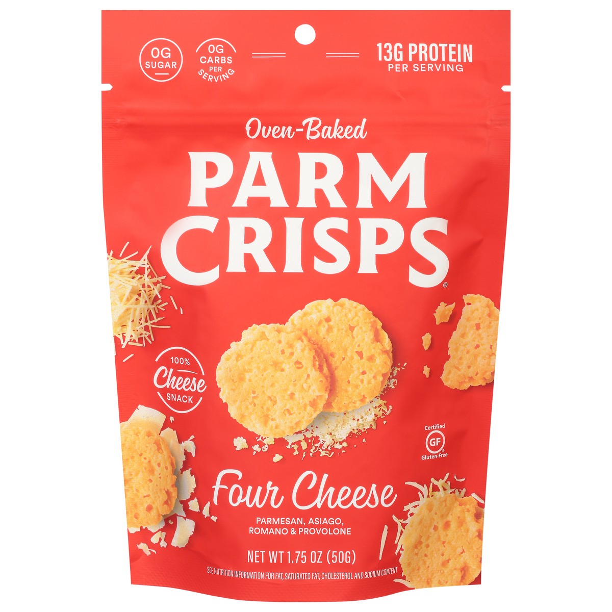 slide 1 of 1, ParmCrisps Cheese Snack, Four Cheese, Oven-Baked, 1.75 oz