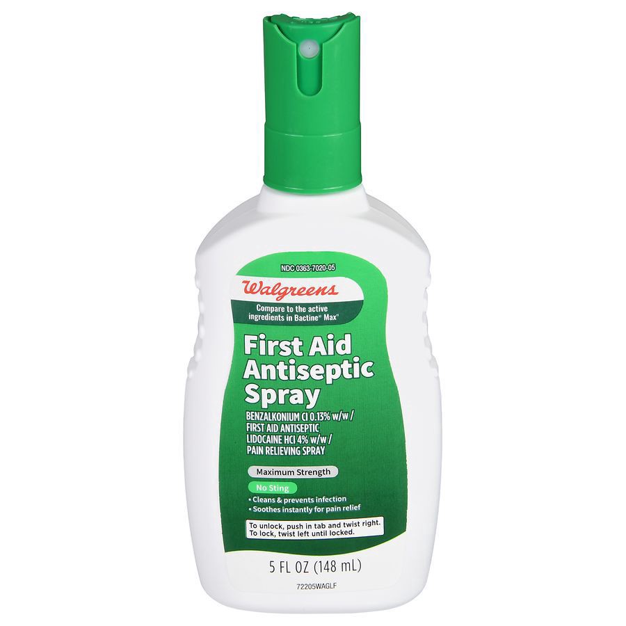 slide 1 of 5, Walgreens First Aid Antiseptic Spray Maximum Strength, 5 fl oz
