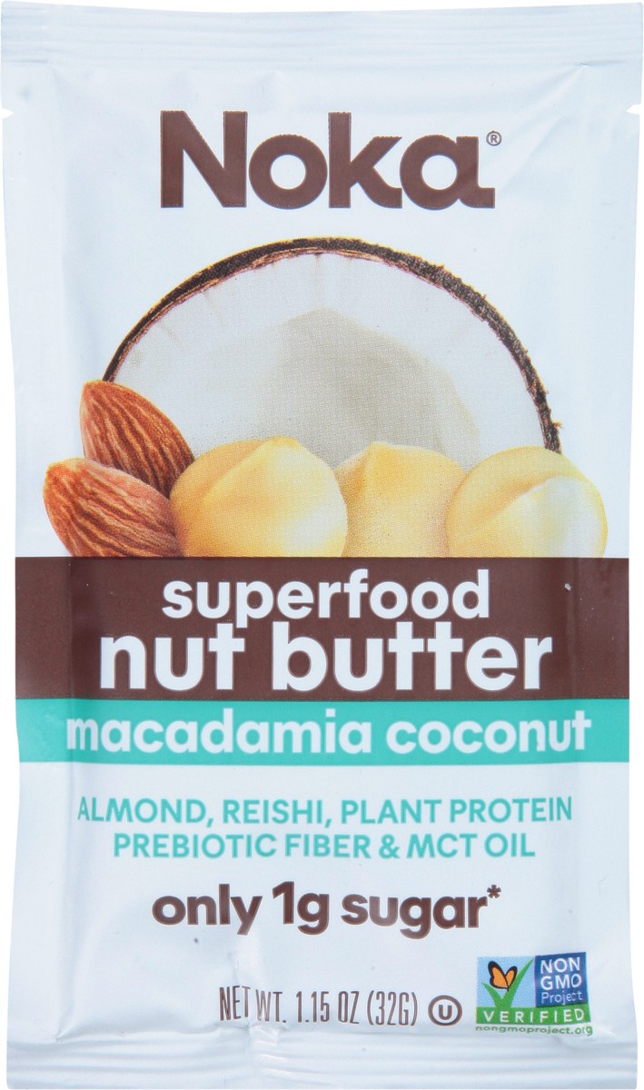 slide 9 of 12, NOKA Superfood Macadamia Coconut Nut Butter 1.15 oz, 1.15 oz