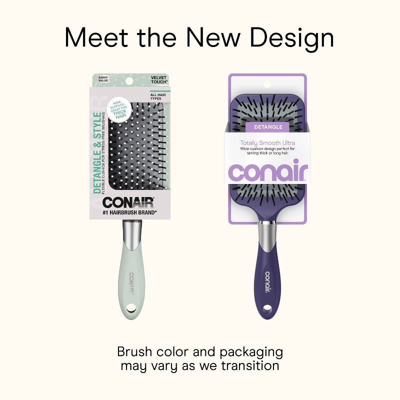 slide 2 of 8, Conair Velvet Touch Large Paddle Hair Brush, 1 ct