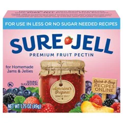 Sure Jell Premium Fruit Pectin For Less Or No Sugar Needed Recipes Box - 1.75 Oz
